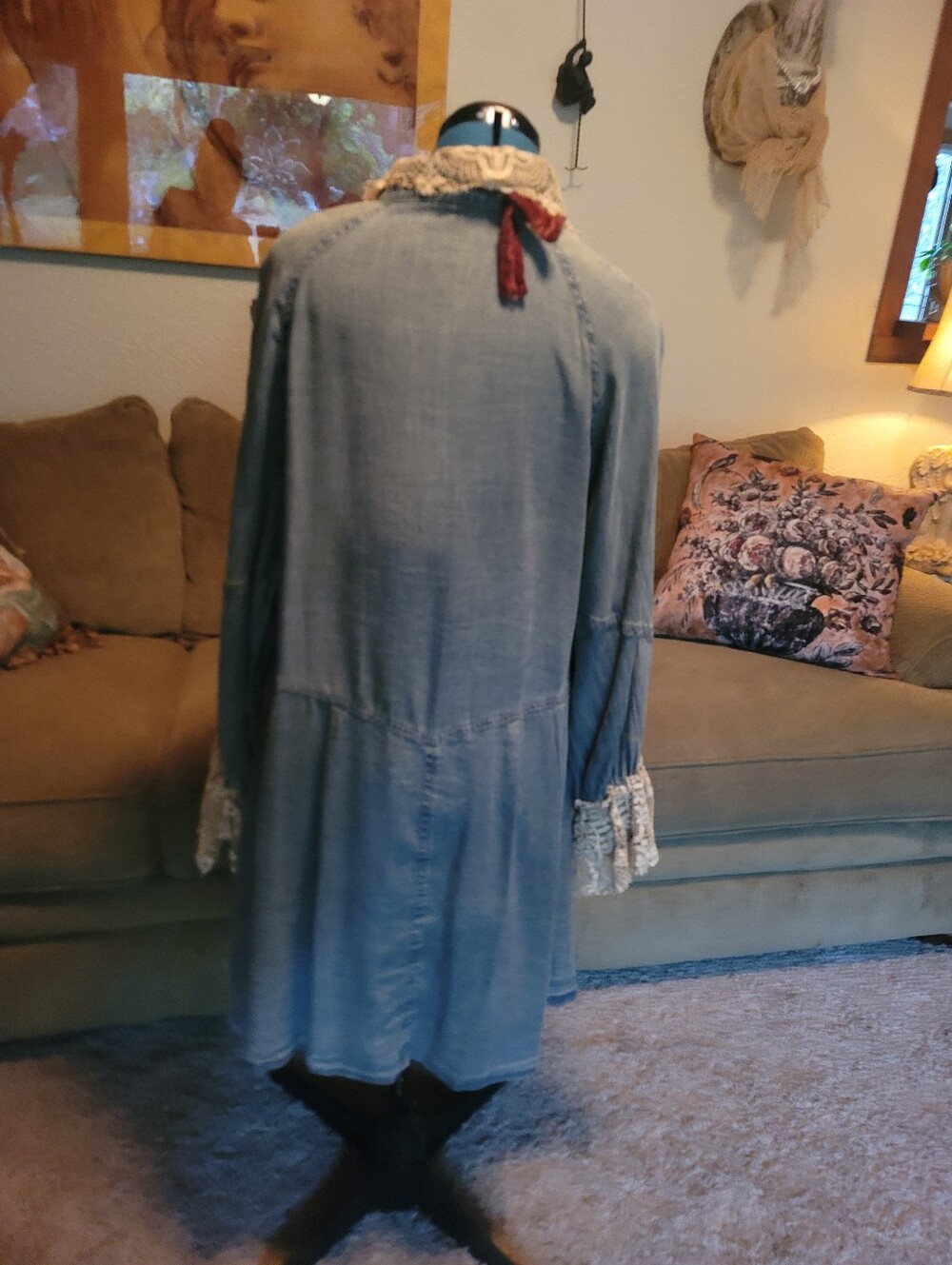 JADED GYPSY DENIM/LACE DUSTER/DReSS - Picture 3 of 7